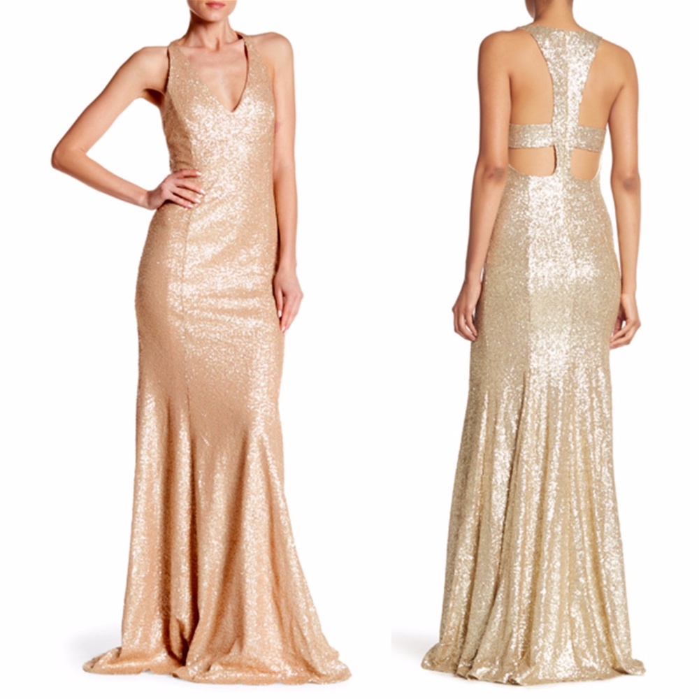 NWT Jay X Jay Godfrey Jemma Gown nude sequin 2